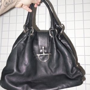 Vintage Dark Charcoal/Black Scuola del Cuoio Handbag